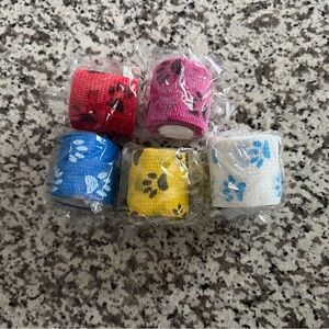 Pet self adherent Bandage Wraps - Red, Pink, Blue, Yellow, White